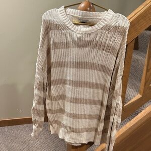 American Eagle Beige Striped Sweater